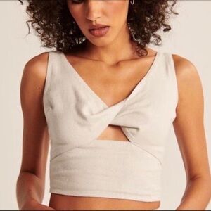 Abercrombie & Fitch Linen Twist Crop Top